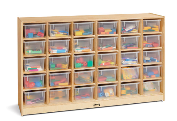 30 Cubbie-Tray Mobile Storage - with Clear Trays